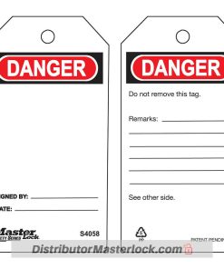 Distributor MASTER LOCK S4058 DANGER BLANK SAFETY TAG, Jual MASTER LOCK S4058 DANGER BLANK SAFETY TAG