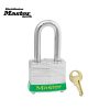 3KALFGRN (TEKS WARNA BROWN) Green Laminated Steel Safety Padlock, 1-9/16in (40mm) Wide with 1-1/2in (38mm) Tall Shackle, Keyed Alike