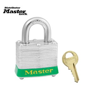 Master Lock 3KAMKGRN Laminated Steel Safety Padlocks
