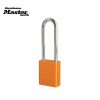 A1167MKW417ORJ (TEKS WARNA BROWN) Orange Anodized Aluminum Safety Padlock, 1-1/2in (38mm) Wide with 3in (76mm) Tall Shackle, 6-pin Cylinder, Master Keyed